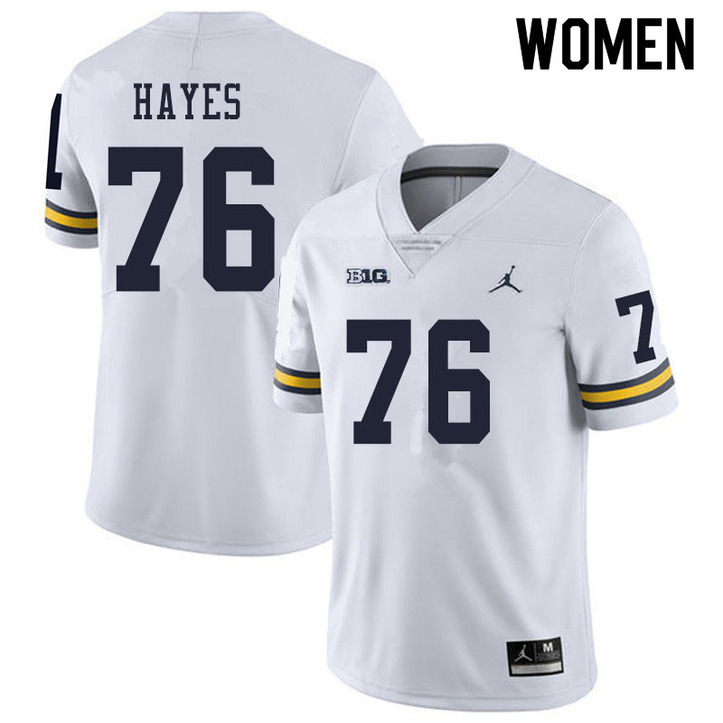 Women #76 Ryan Hayes Michigan Wolverines College Football Jerseys Sale-White